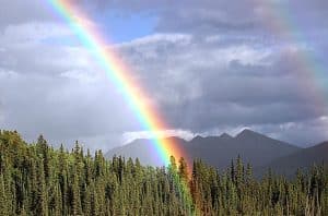 Regenbogen als natürliche Brücke zwischen Himmel und Erde – Symbol für Sehnsucht und Selbsterkenntnis in der schamanischen Ausbildung.