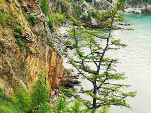 Schamanische Ausbildung Seminar 4. Naturlandschaft mit Wasser, Felsen und einem Baum – Sinnbild für die Verbindung der Elemente und die Verantwortung für die Gewässer der Erde.