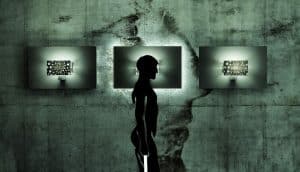 Shamanism - A Tool? Image illustrating transhumanism and the tension between technological transformation and human spiritual independence.